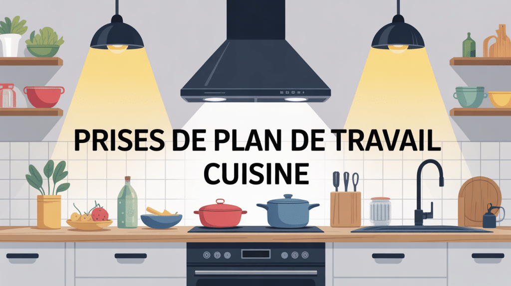 Illustration moderne de prise cuisine plan de travail