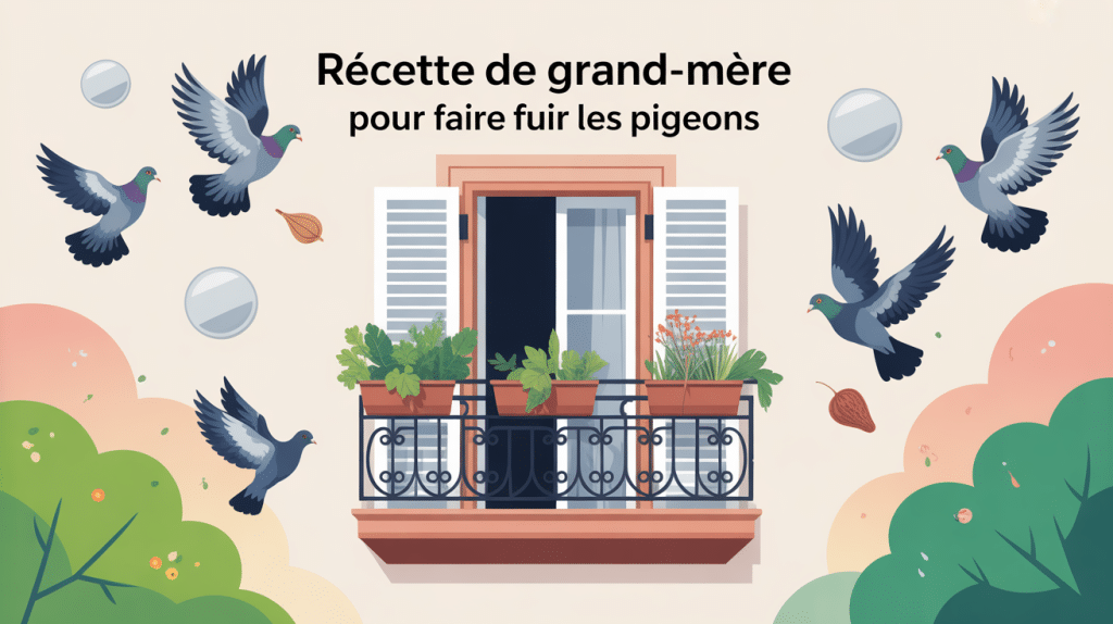 recette de grand-mère pour faire fuir les pigeons illustration balcon naturel