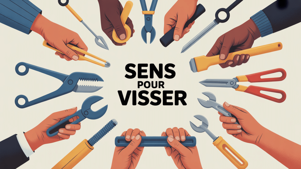 Illustration outils sens pour visser et dévisser