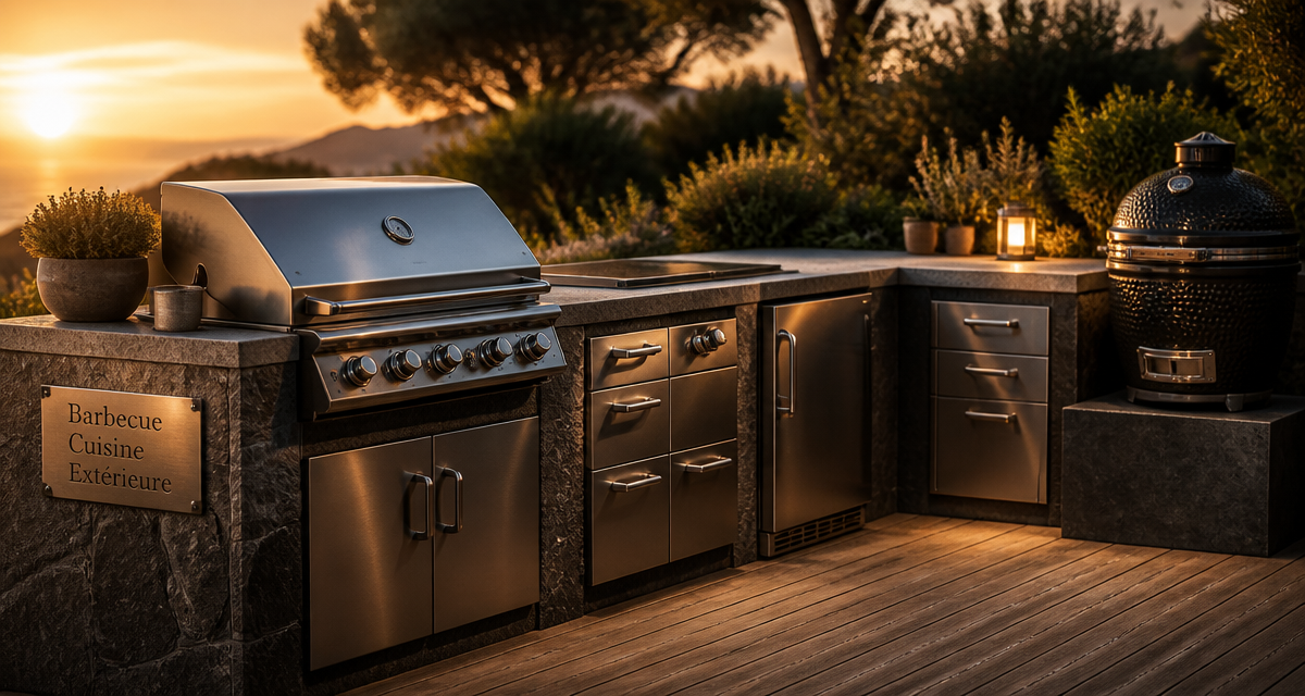 barbecue cuisine extérieure inox terrasse