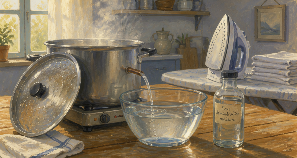 comment faire de l'eau déminéralisée pour fer à repasser, méthode DIY en cuisine