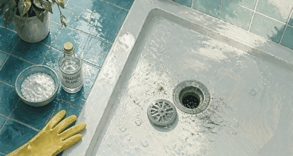 deboucher la douche bicarbonate vinaigre