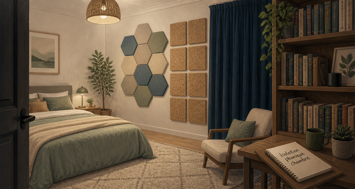 isolation phonique mur chambre sans travaux panneaux rideau tapis