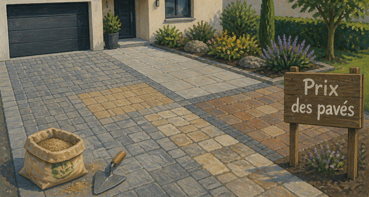 prix des paves autobloquant allée garage béton pierre
