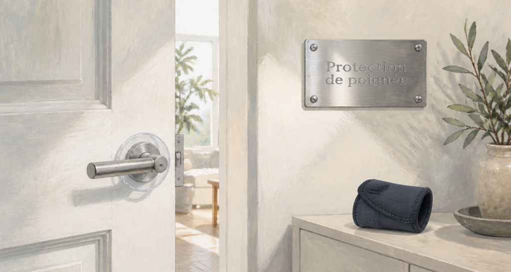 protection poignee sur porte et mur