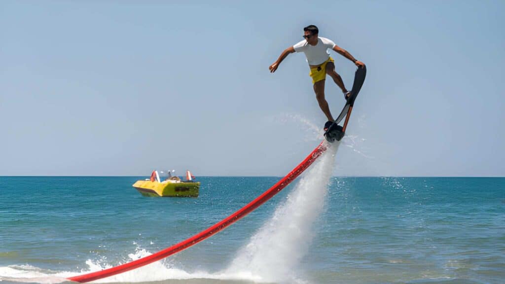man fly boarding