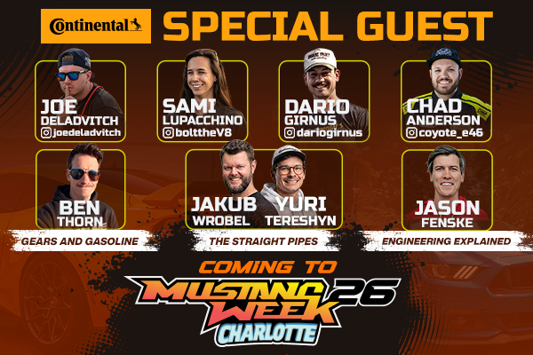 Panel of special guests at Mustang Week Charlotte 2026 event.