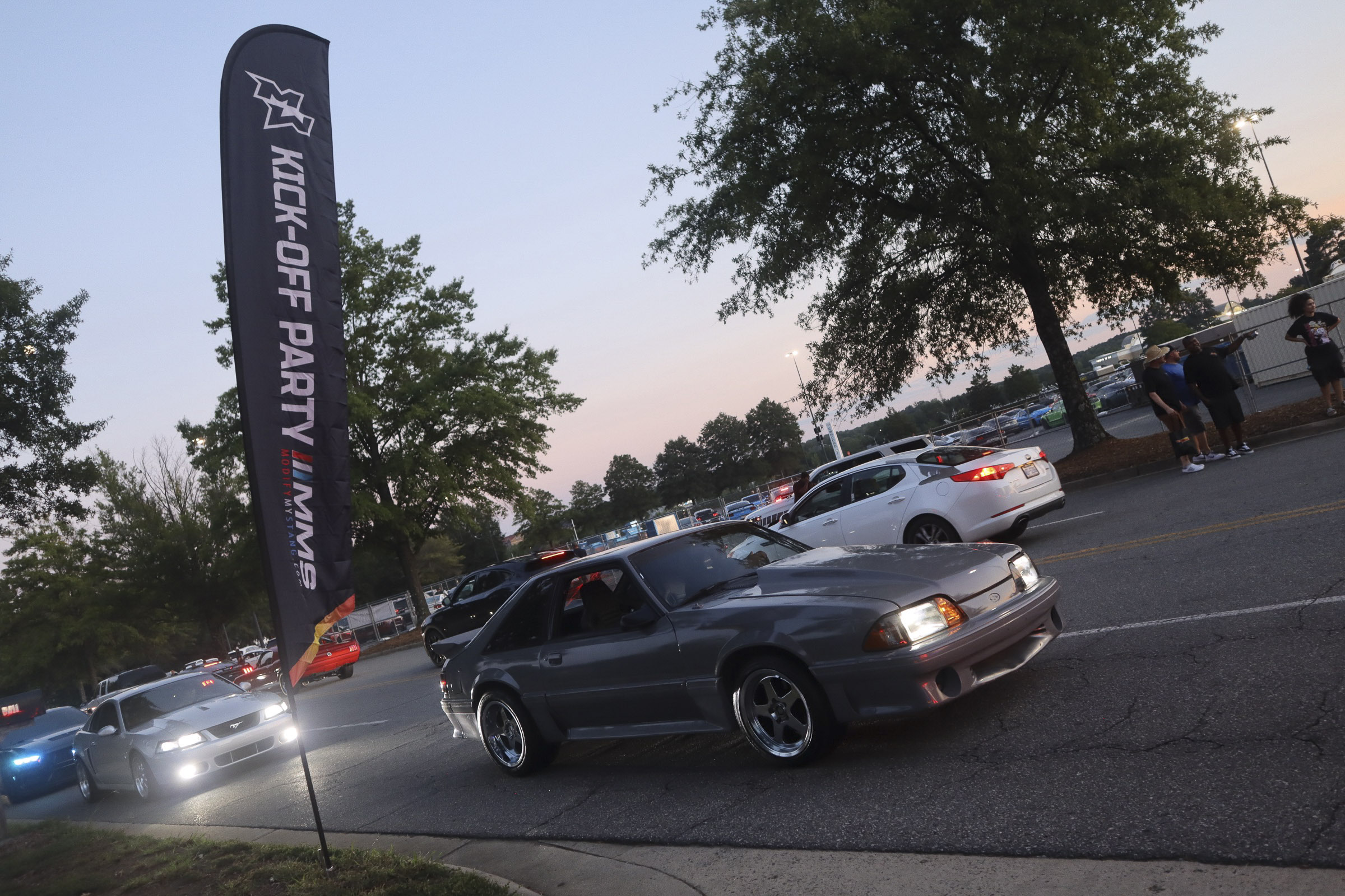 Black Ford Mustang at Mustang Week car meet in Charlotte 2026.