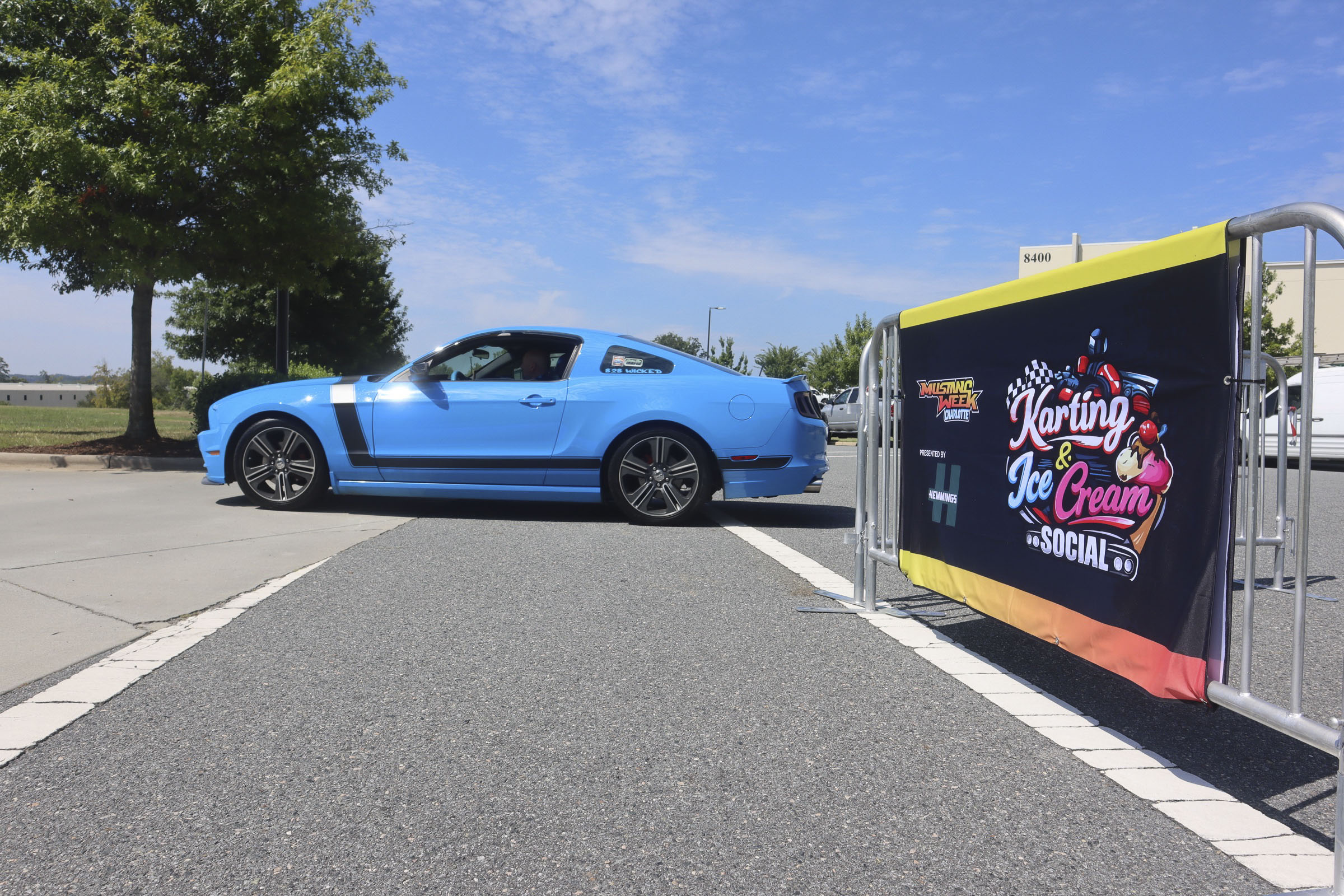 Blue Ford Mustang at Mustang Week event in Charlotte 2026.