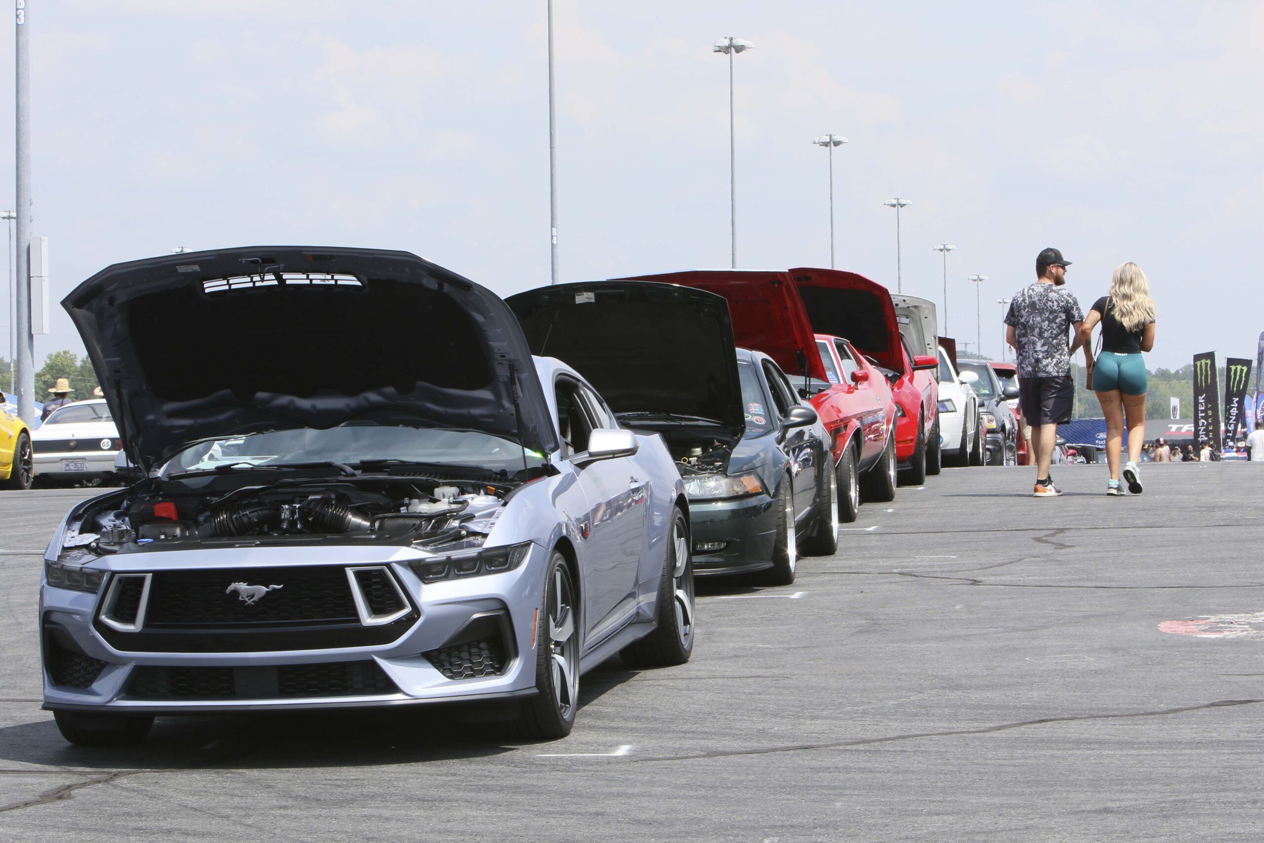 Lineup of Ford Mustangs at Mustang Week event in Charlotte 2026.