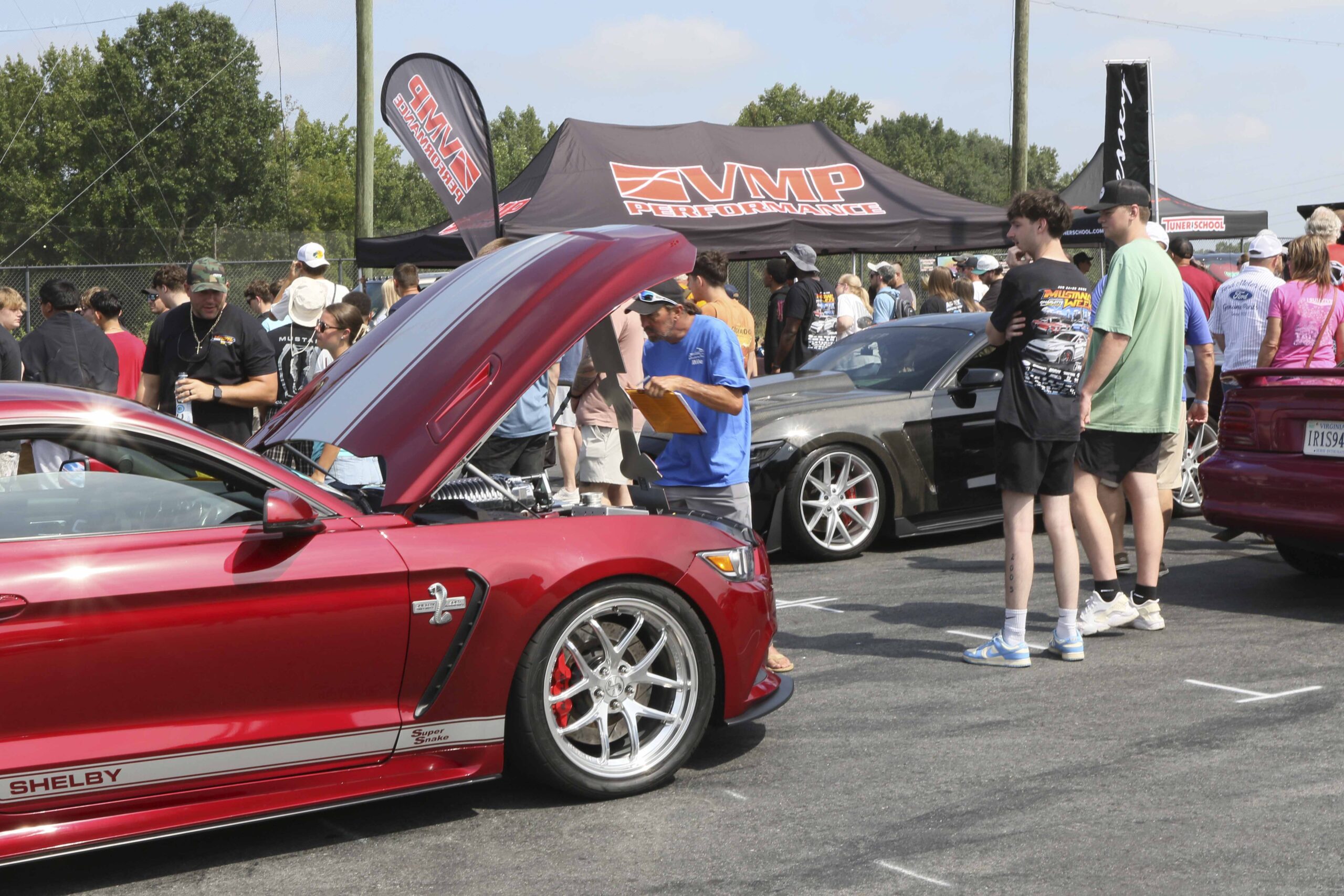 Red Ford Mustang at Mustang Week car show in Charlotte 2026.
