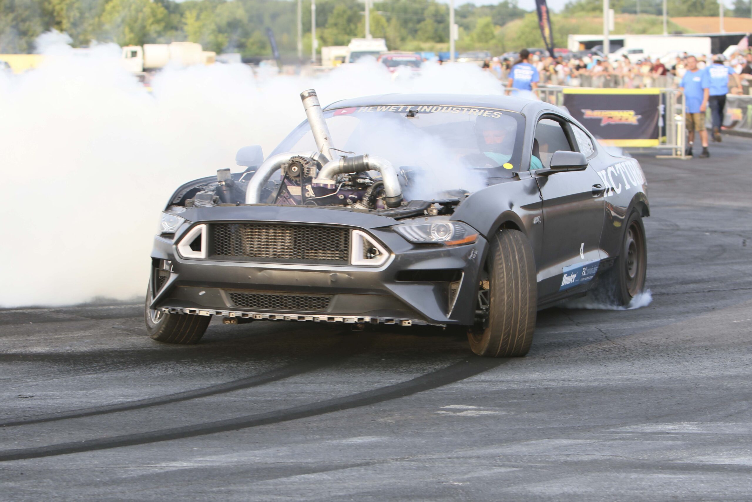 High-performance Mustang at Mustang Week drag race event.