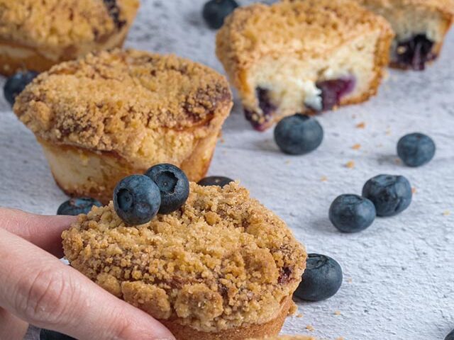 מאפינס אוכמניות במילוי גבינת שמנת