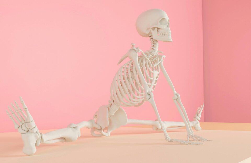 an image of a skeleton doing a split