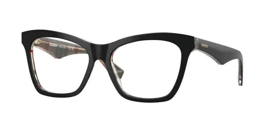Modern black eyeglasses for vision correction at MySpec Optometrist Haymarket Black eyeglasses with clear lenses, stylish and comfortable for vision correction.