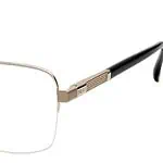 Stylish rimless eyeglasses with gold accents, perfect for clear vision and modern style.