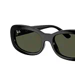 Ray-Ban sunglasses with black frames and dark lenses for UV protection and fashion.