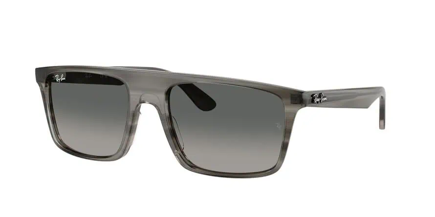 Ray-Ban sunglasses with grey lenses and sleek design.