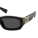 Stylish black Miu Miu sunglasses with gold accents for women.