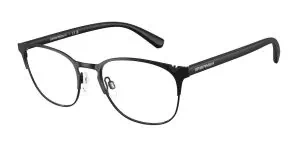 Black eyeglasses with clear lenses, stylish and functional for vision correction.