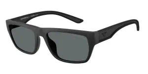 Black sunglasses with UV protection for eye health and style.