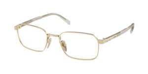 Gold rimless eyeglasses for vision correction and style.