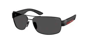 Prada sunglasses with dark lenses and sleek black frame.