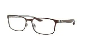 Eyeglasses with brown frames and clear lenses, suitable for everyday wear and vision correction.