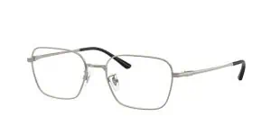 Eyeglasses with metal frame and adjustable nose pads for clear vision correction.