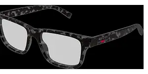 Elegant Gucci eyeglasses with tortoiseshell frame for stylish vision correction.