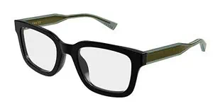 Stylish black eyeglasses with clear lenses for vision correction and fashion.