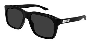 Gucci black sunglasses with logo detail for men and women.