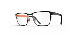 Optical glasses with black and orange accents, ideal for vision correction and style.