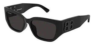 Stylish black Balenciaga sunglasses with bold logo accents.