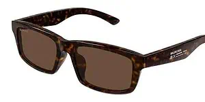 Stylish tortoise shell Balenciaga sunglasses with dark lenses for men and women.