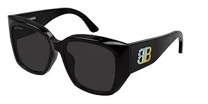 Stylish black designer sunglasses with logo detail, perfect for sun protection.