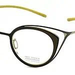 Stylish black and yellow eyeglasses for vision correction and fashion.