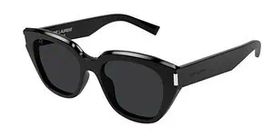 Black sunglasses with a sleek design, perfect for sun protection and fashion.