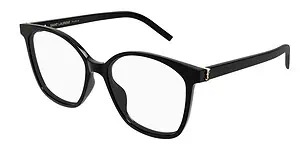 Elegant black designer eyeglasses for vision correction and style.