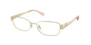 Gold eyeglasses with a sleek design, perfect for women seeking stylish vision correction.