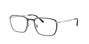 Prescription eyeglasses with black and silver frame for clear vision correction.