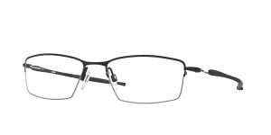 Stylish black rimless eyeglasses for vision correction and fashion.