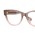 Pink and beige stylish eyeglasses for vision correction and fashion.