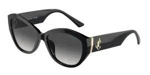 Stylish black sunglasses with gold accents for eye protection and fashion.