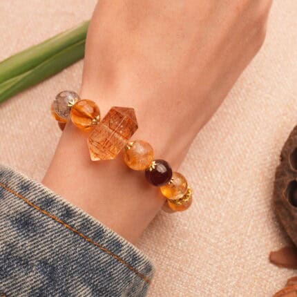 Model wearing citrine bracelet – elegant and radiant with golden glow