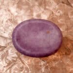 Polished Kunzite & Mica worry stone