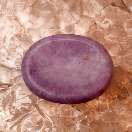 Polished Kunzite & Mica worry stone