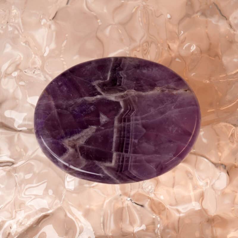 Polished Dream Amethyst worry stone