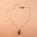 Handcrafted amethyst woven pendant necklace