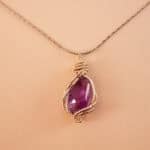 Handcrafted amethyst woven pendant necklace